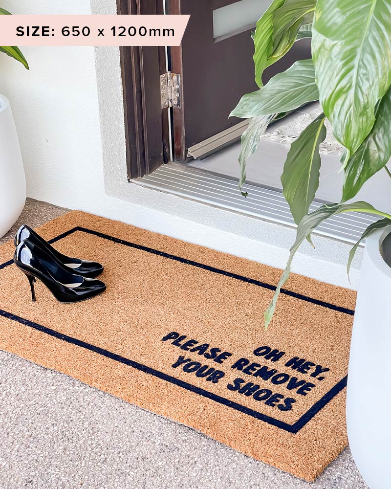 Please Remove Your Shoes Doormat Embossed