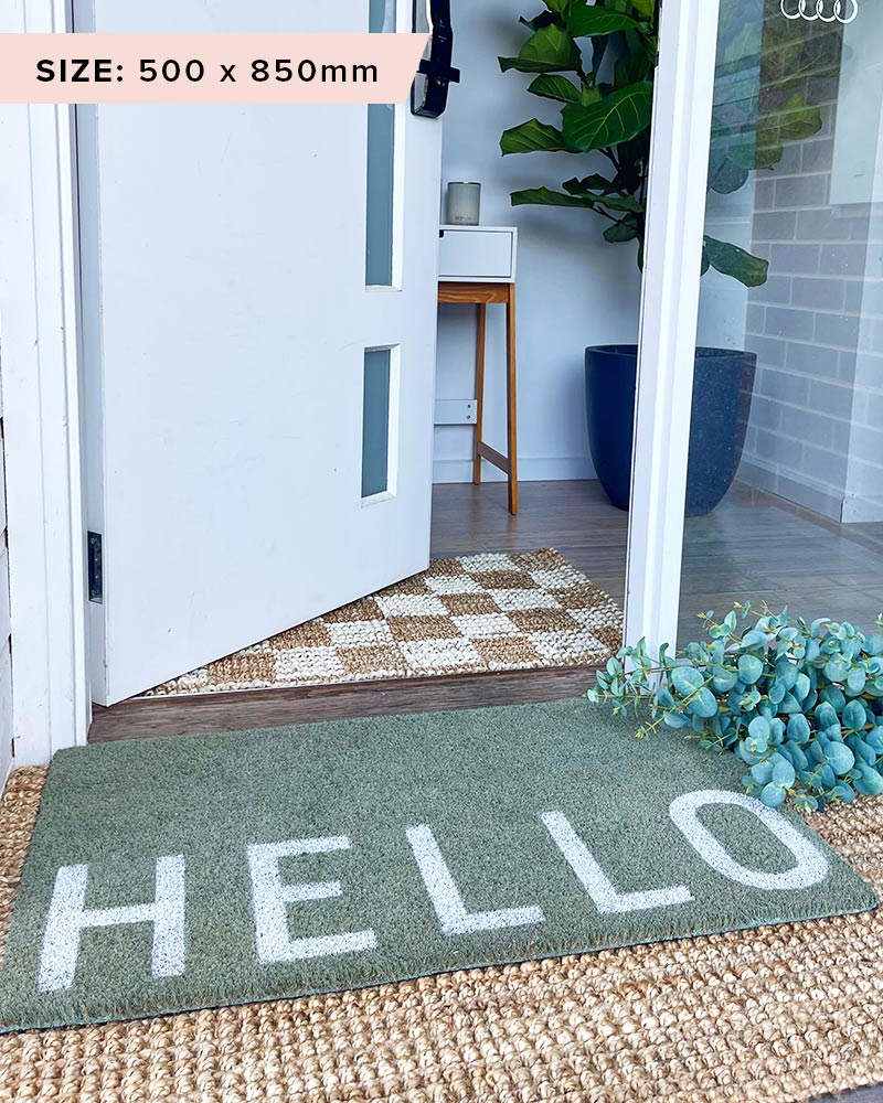 Hello Doormat - Eucalyptus