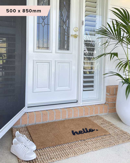 Hello Doormat Embossed