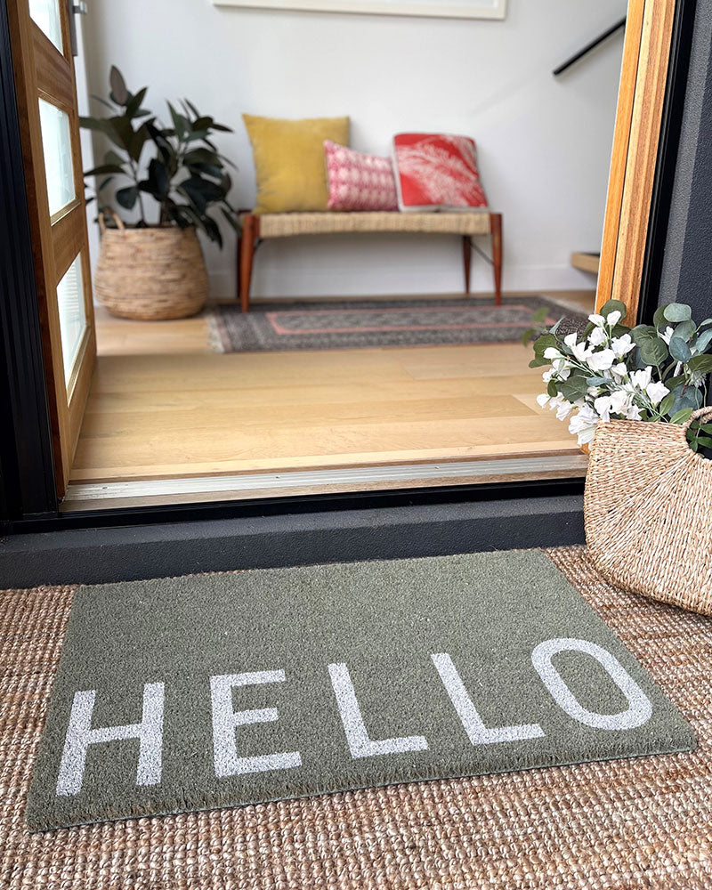 Hello Doormat - Eucalyptus