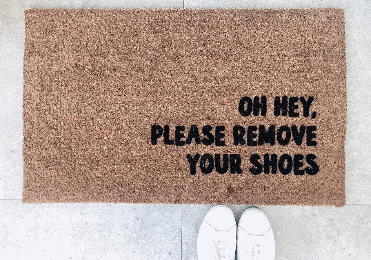 Please Remove Your Shoes Doormat Embossed