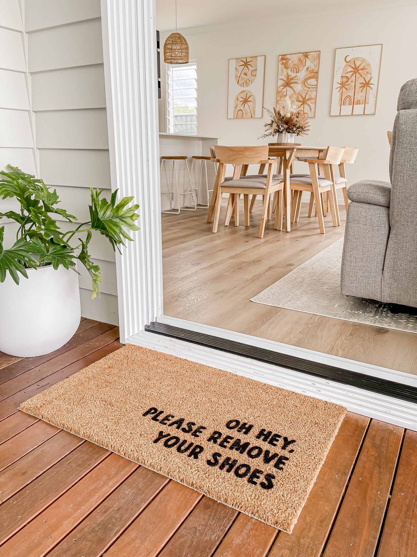 Please Remove Your Shoes Doormat Embossed