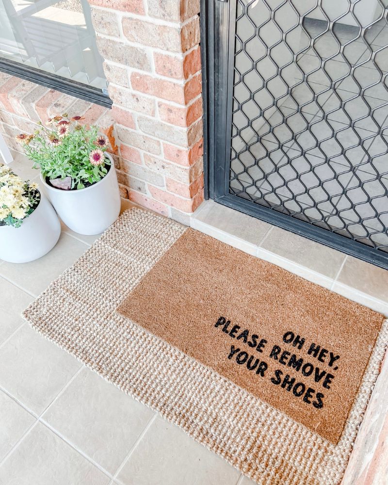 Please Remove Your Shoes Doormat Embossed