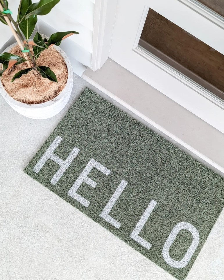 Hello Doormat - Eucalyptus